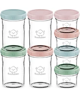 KeaBabies 8pk Prep Baby Food Storage Containers, Leak-Proof, Bpa Free Glass Jars for Feeding