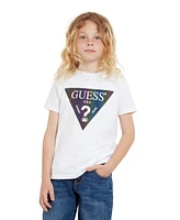 Guess Big Boys Short Sleeve Iridescent Logo T-shirt