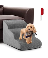 Slickblue 3-Tier Non-Slip Dog Steps with High-Density Sponge and Silicone Paw Prints