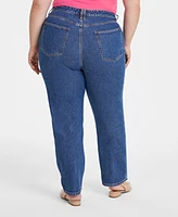 On 34th Trendy Plus Two-Tone Straight-Leg Jeans, Created for Macy's