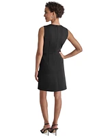 Dkny Women's Flyaway-Collar Hardware-Trim A-Line Dress