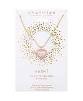 Unwritten Pink Enamel Cubic Zirconia Heart Shaker Pendant Necklace