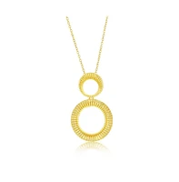 Simona Gold Plated Over Sterling Silver Lined Double Round Necklace