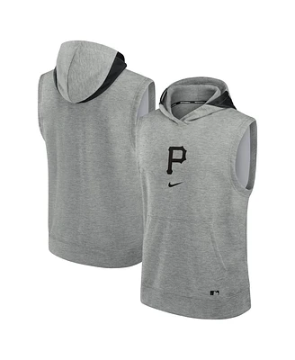 Nike Men's Heather Pittsburgh Pirates Authentic Collection Early Work Performance Sleeveless Pullover Hoodie