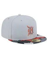 New Era Men's Gray Detroit Tigers Active Team Camo 59FIFTY Fitted Hat