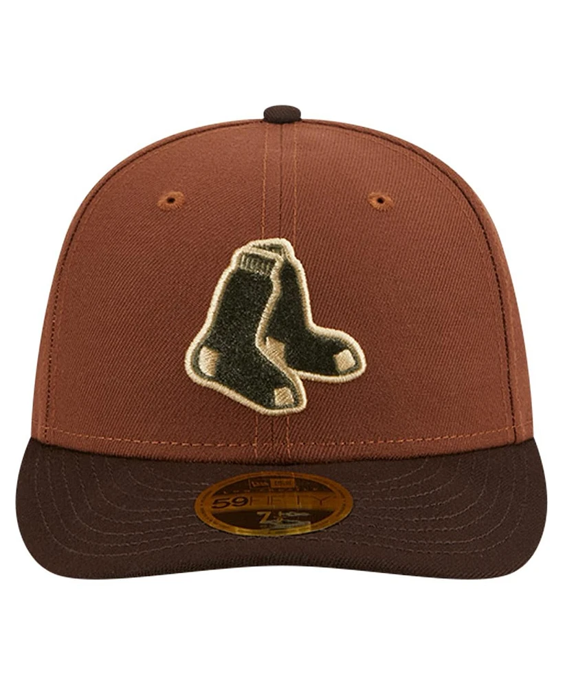 New Era Men's Boston Sox Velvet Logo Fill Low Profile 59FIFTY Fitted Hat