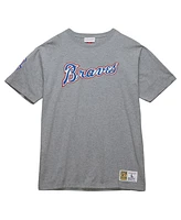 Mitchell & Ness Men's Hank Aaron Heather Gray Atlanta Braves Cooperstown Collection Legends T-Shirt