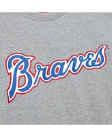 Mitchell & Ness Men's Hank Aaron Heather Gray Atlanta Braves Cooperstown Collection Legends T-Shirt