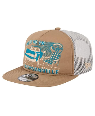 New Era Men's Tan Jacksonville Jaguars Meet Me 9FIFTY Snapback Hat