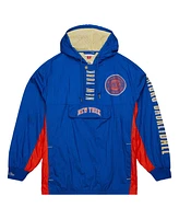 Mitchell Ness Men's New York Knicks Big Tall Hardwood Classics Team Og 2.0 Anorak Hoodie Quarter-Zip Windbreaker Jacket