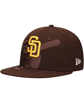 New Era Men's Brown San Diego Padres Shadow Logo 59FIFTY Fitted Hat