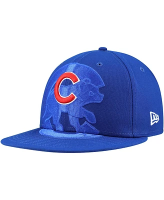 New Era Men's Royal Chicago Cubs Shadow Logo 59FIFTY Fitted Hat