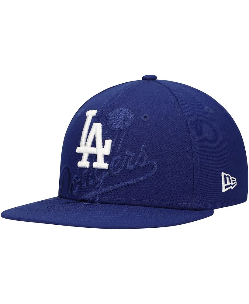 New Era Men's Royal Los Angeles Dodgers Shadow Logo 59FIFTY Fitted Hat