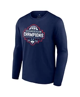 Fanatics Men's UConn Huskies 2024 Ncaa Basketball National Champions Logo Long Sleeve T-Shirt