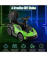 Slickblue 3-in-1 Licensed Lamborghini Ride on Push Car with Handle Guardrail