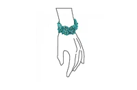 Bling Jewelry Large Natural Stones Cluster Multi Strand Collar Necklace & Stretch Bracelet Set