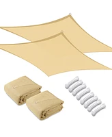 2 Pack 16x12 Ft 97% Uv Block Rectangle Hdpe Sun Shade Sail Canopy Outdoor Pool