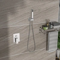 Ceiling Shower Set - 10 Inch Square Shower Set, Dual Shower Heads, Chrome