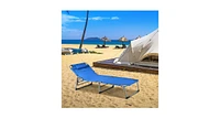 Slickblue Not for Sale-Folding Chaise Lounge Chair with Face Hole for Beach-Blue