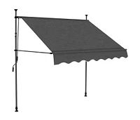 vidaXL Manual Retractable Awning with Led 59.1" Anthracite