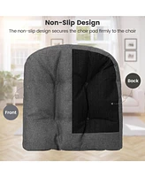 Sugift 4 Pack 17.5 x 17 Inch U-Shaped Chair Pads with Polyester Cover-Grey