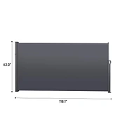 Streamdale Furniture Retractable Patio Privacy Screen: Uv Resistant, Waterproof - Dark Grey, 118.1" X 62.99"