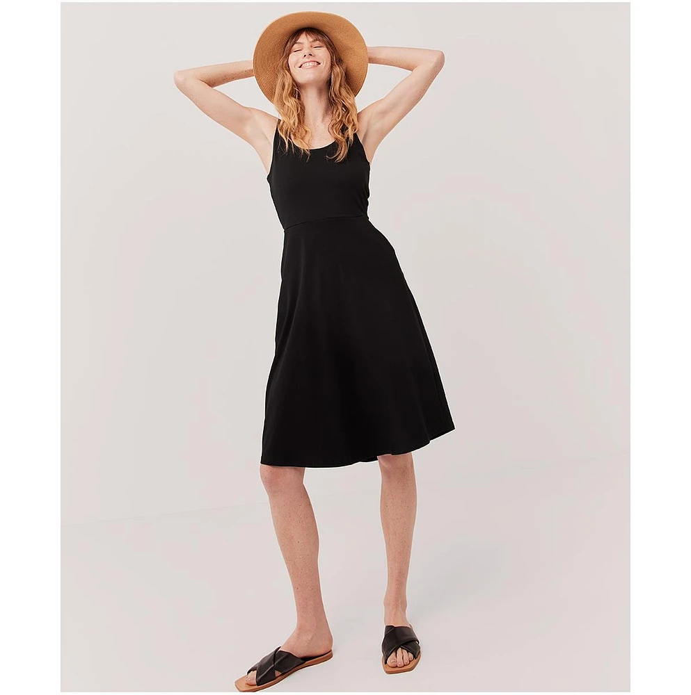 Pact Plus Size Cotton Fit & Flare Tie-Back Dress