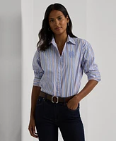 Lauren Ralph Lauren Women's Cotton Collared Striped Shirt