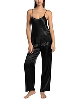 Linea Donatella Women's 3-Pc. Satin Fringe Sleep Set