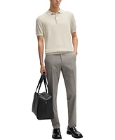 Boss by Hugo Men's Mixed Structure Regular-Fit Polo Sweater