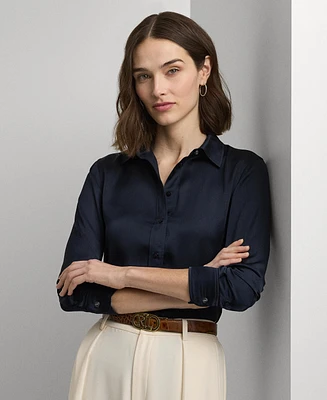 Lauren Ralph Women's Satin Charmeuse Shirt