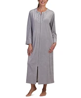 Miss Elaine Women's Embroidered Zip-Front Robe