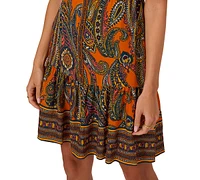 Adrianna by Papell Women's Printed Puff-Sleeve A-Line Dress