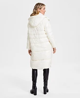 Guess Women's Shine Hooded Mid-Length Puffer Coat