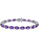 Amethyst (20 ct. t.w.) & White Topaz (3/8 Oval Link Bracelet Sterling Silver (Also Blue Topaz, Garnet, Peridot, Citrine)