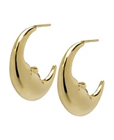 Macy's 14K Gold Plated Moon Crest Hoop Earrings