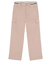 Calvin Klein Big Girls Wide-Leg Twill Cargo Pants