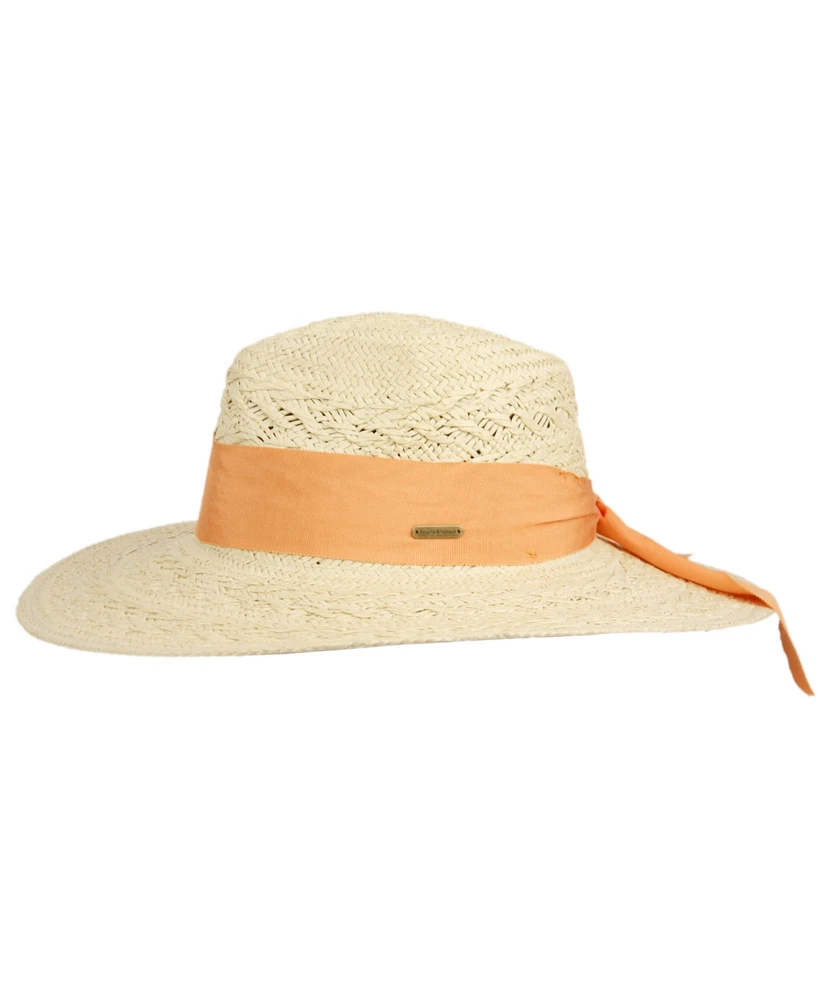 Angela & William Straw Wide Brim Panama Fedora Sun Hat