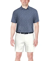 Pga Tour Men's Textured Confetti Print Short Sleeve Stretch Performance Polo Shirt