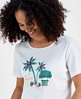 Holiday Lane Women's Tiki Christmas Tee, Created for Macy's