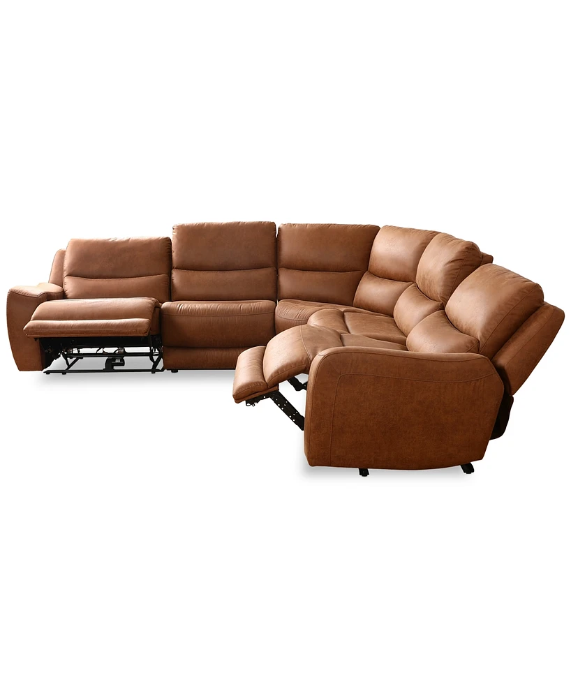 Tanico 5-Pc. Modular Sectional with 2 Power Motion Chairs