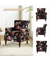 Avelina Wooden Armchair with Nailhead Trim