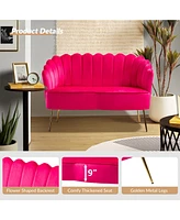 Hulala Home Xabier Contemporary 50.2" Loveseat with Flower Shaped Back