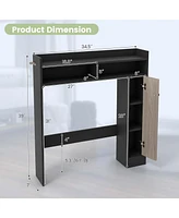 Over the Toilet Bathroom Cabinet Floor Storage Organizer with Adjustable Shelves