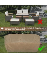 Costway 7PCS Patio Rattan Furniture Set Cushion Armrest Loveseat Ottoman Table