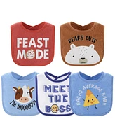 The Peanutshell Oh Boy! Terry Baby Bib 10 Pack Set, Feeding, Teething, Drooling