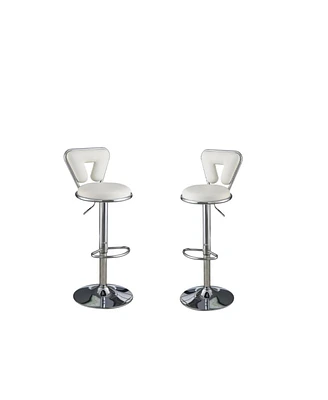 Simplie Fun Modern Faux Leather Barstool Set (2) Chrome Base