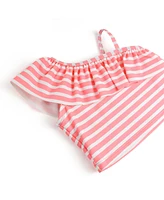 RuffleButts Toddler Girls One Shoulder Ruffle Tankini