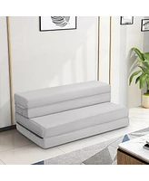 Slickblue 4 Inch Folding Sofa Bed Foam Mattress with Handles