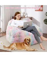 Caromio Giant Bean Bag Sofa Chair with Armrests High-Density Foam Stuffed